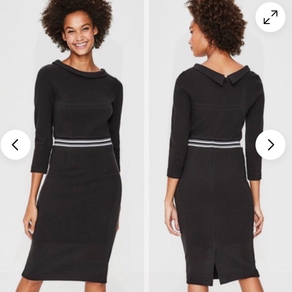 BODEN Daisy Ottoman Dress in Black Size 2